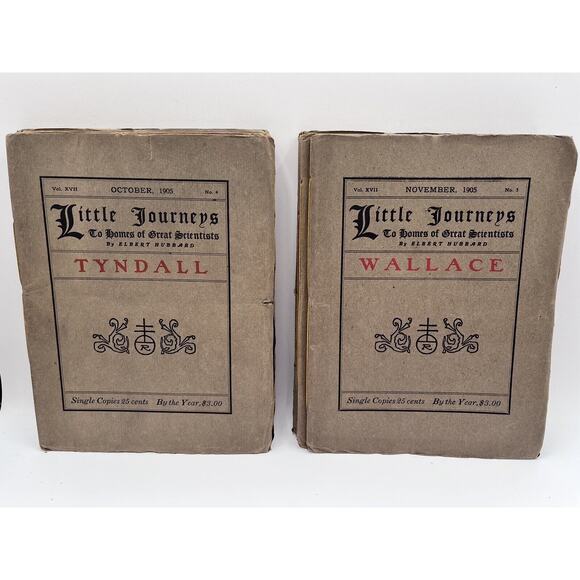 Lot Of 11 Elbert Hubbard 1905 Little Journeys To Homes Of Great Scientists - Picture 4 of 5